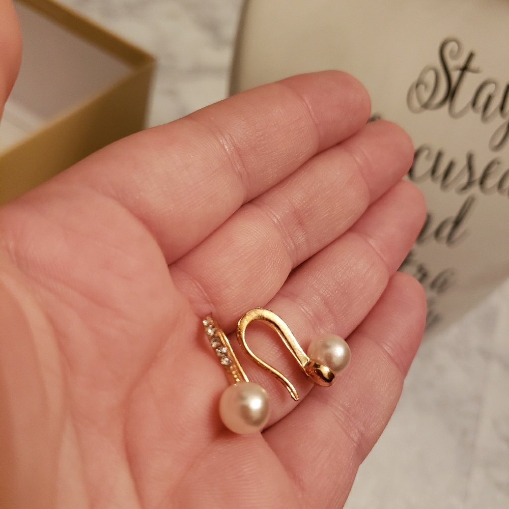 Real pearl earrings
